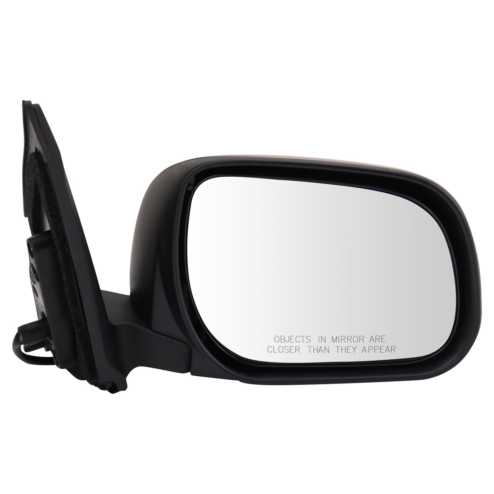 TRQ Right Mirror without Heat with Textured Cover Passenger Side Compatible with 2009-2012 Toyota RAV4 TO1321272