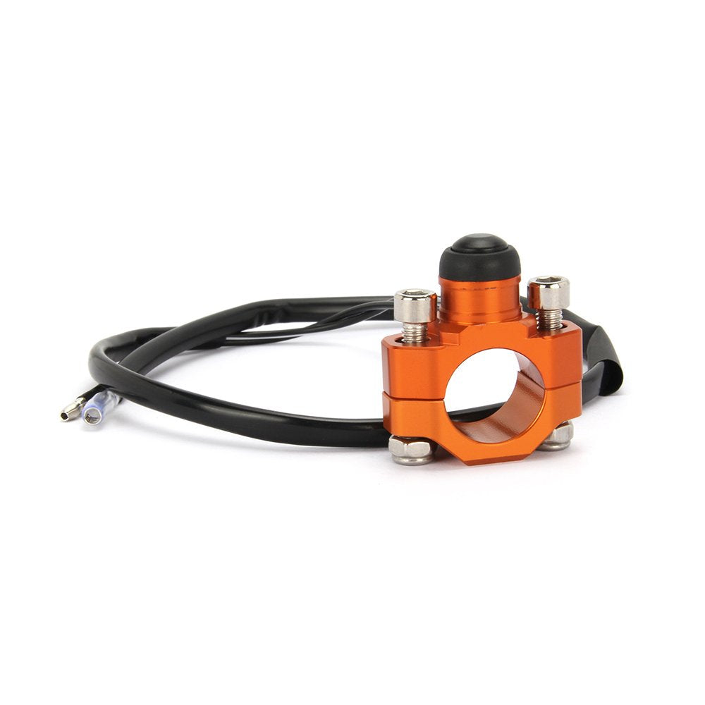 Jfg Racing Cnc Universal Motorcycle Engine Stop Start Kill Switch Button With Mounting Backplate For Sx Exc Xcf Lc4 Smr Smc Super - Orange