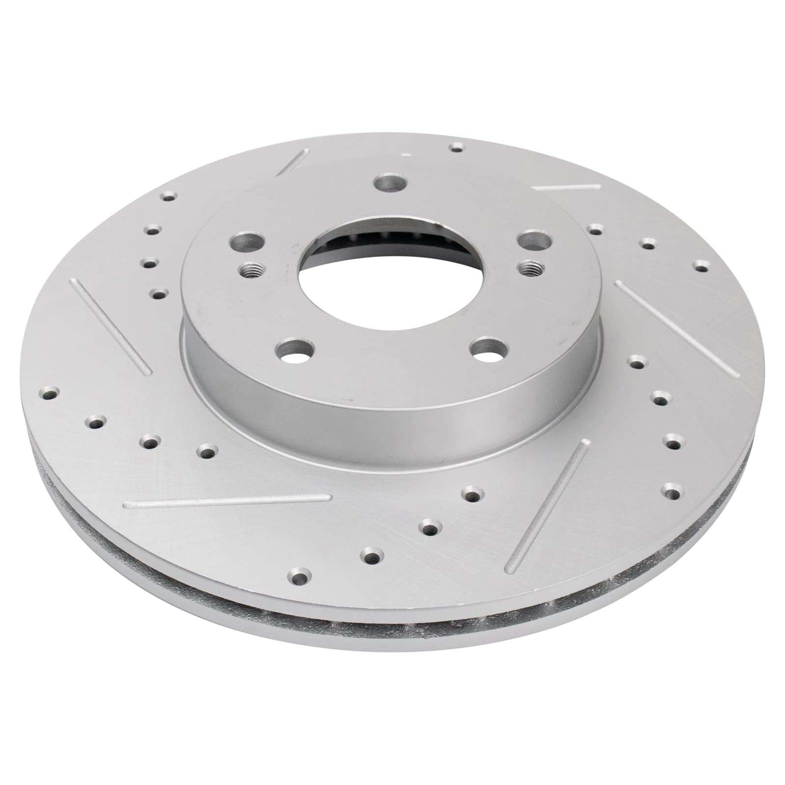 Trq Front Performance Brake Rotors Set Premium G-Coated Cross Drilled & Slotted Compatible With 1996-1999 Infiniti I30 1989-1999