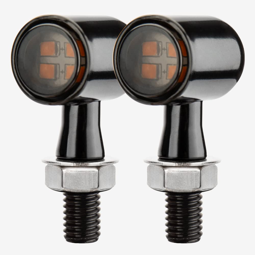 Hazawa Motorcycle Led Mini Blinkers Small Turn Signals Light Micro Front Rear Indicator Compatible With Harley Davidson Honda Tr
