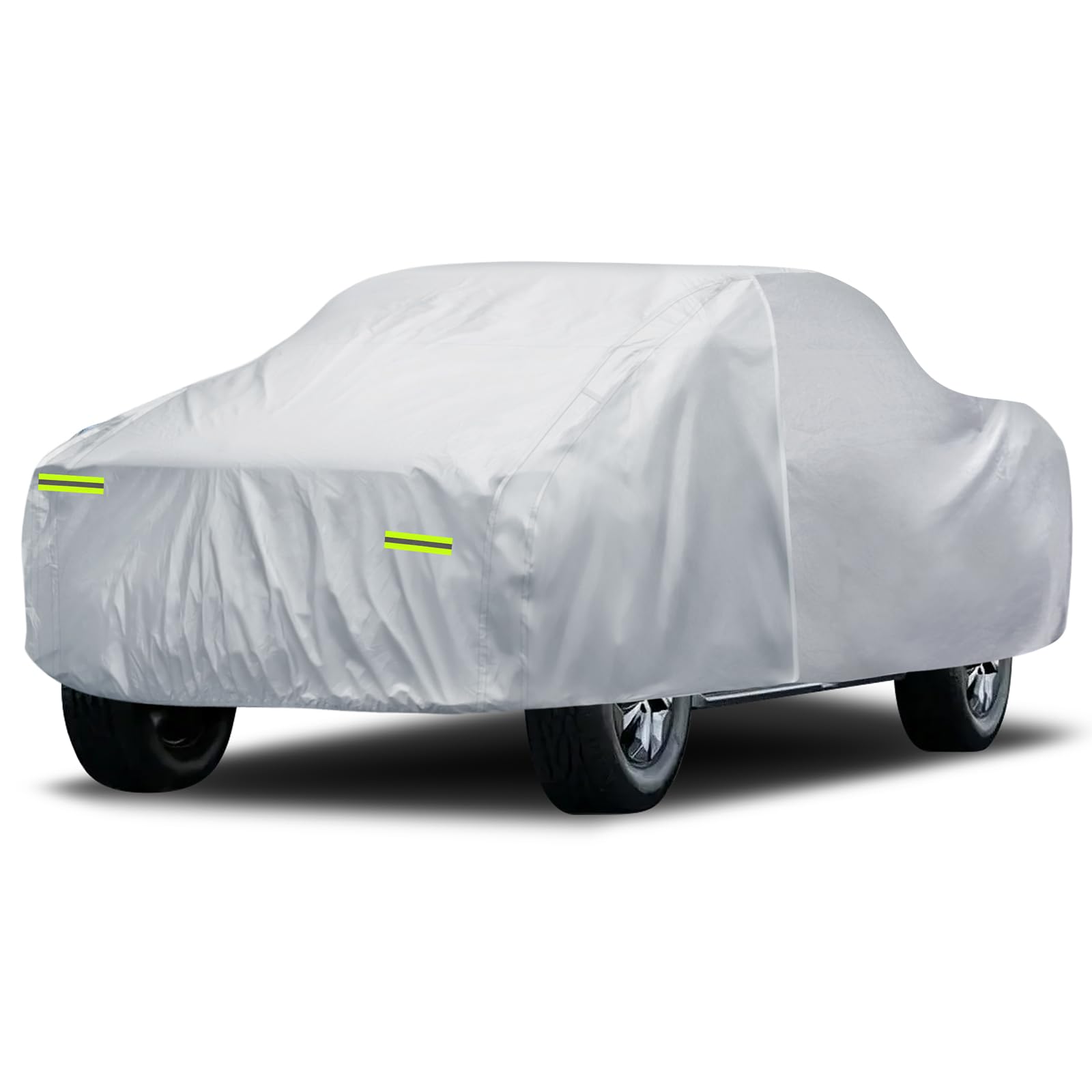 Truck Cover Waterproof All Weather, 6 Layers Pickup Cover With Zipper & Cotton Fit For Toyota Tacoma, Dodge Dakota, Nissan Titan