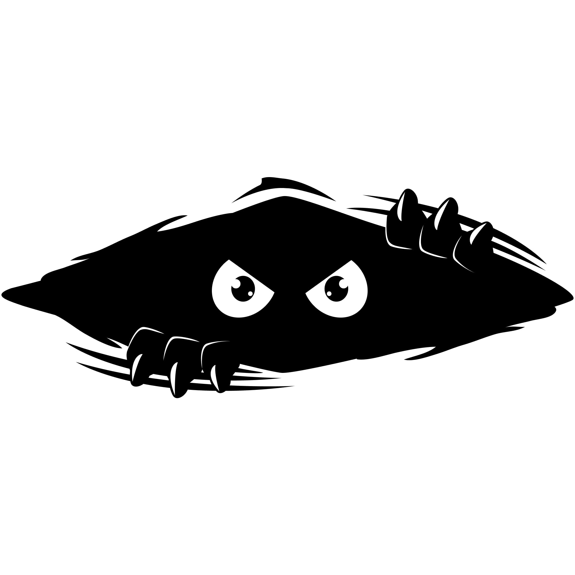 Stickios Large Black Vinyl Bumper Sticker - Funny Monster Car Decal For Cars, Trucks, And Dents - Made In Usa - Shredder (11X4.2