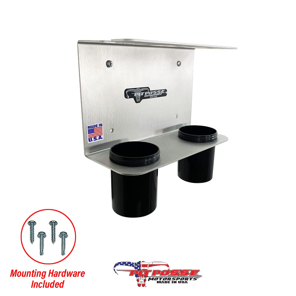Pit Posse 572 Hand Grease Gun Holder Rack - Made in USA - Garage Organizer Aluminum Storage Caddy Wall Mount Accessory for Enclo