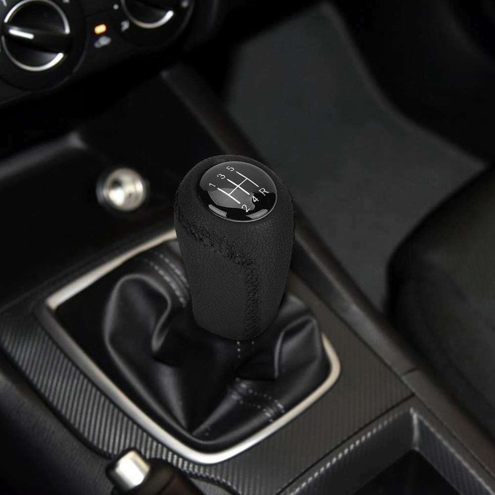 Qiilu Car 5 Speed & 6 Speed Manual Gear Shift Lever Knob Stick Head Fit For Mazda 2005 2006 2007 2008 2009 2010 2011 Shifter Knob(5 Speed)