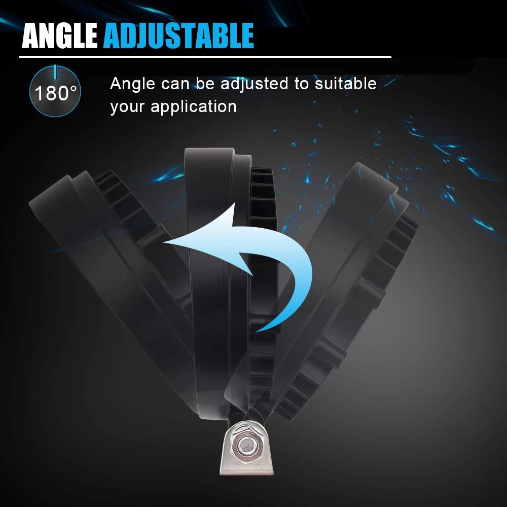 42W Led Round Light, 4.5Inch Led Light Pods, Flood Round Lights Off-Road Lights Led Lights Fit For Trucks Off-Road Vehicle Atv Suv Utv 4Wd Boat Tractor/Spot(2Pcs)