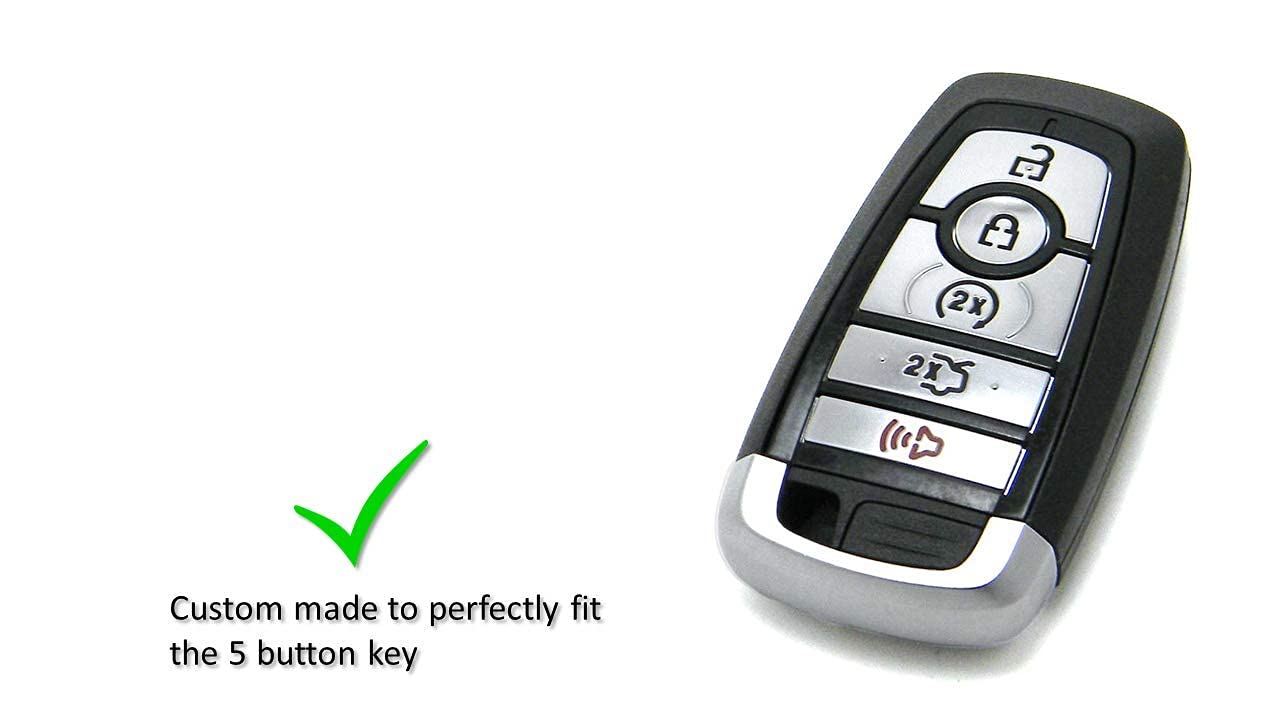 Autobase Silicone Key Fob Cover Compatible With 2025 2024 Ford Explorer Mustang Expedition Bronco F-150 Raptor Fusion F250 F350