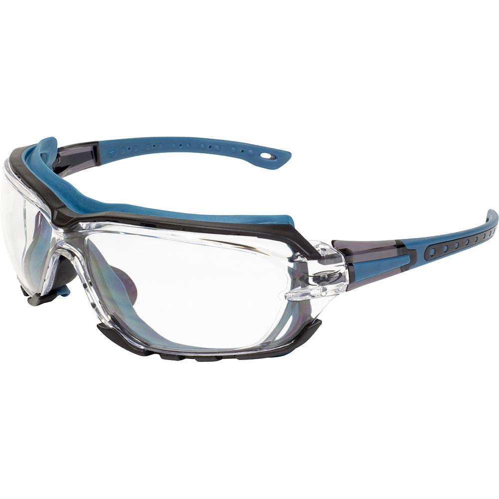 Global Vision 2 Pair Octane Sport Motorcycle Riding Safety Glasses Blue Gasket 1 With Clear Lens And 1 With Smoke Lens