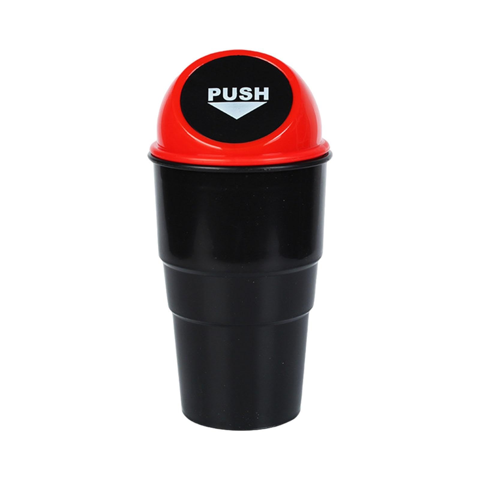 ECOMISTIQ Generic Car Cup Holder Trash Can with Lid Garbage for SUV Truck red | Cans & Wastebaskets Household Supplies Cleaning