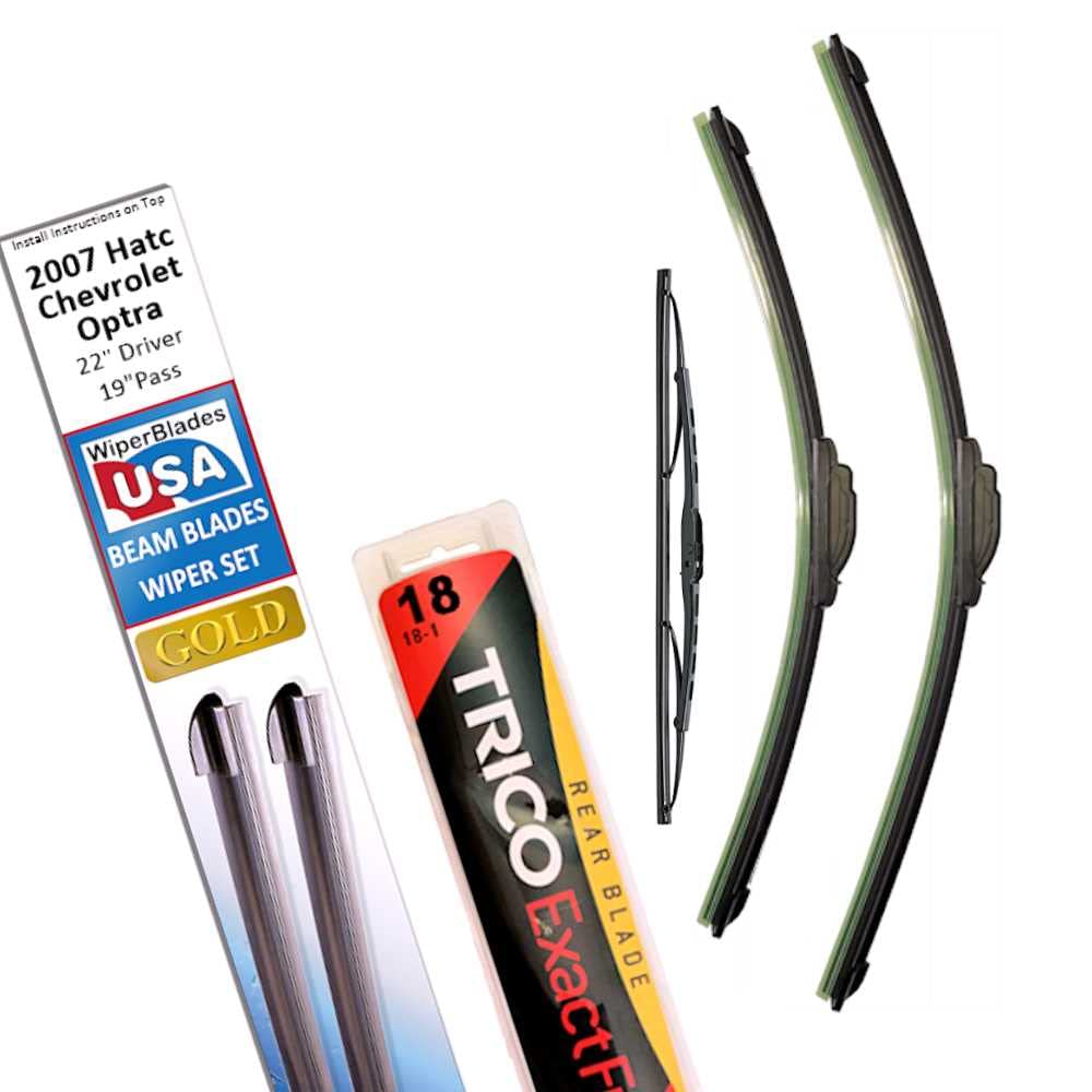 Beam Blade Wipers Replacement Set For 2007 Chevrolet Optra Hatchback W/Rear - Wiperbladesusa Gold Beam Wiper Blades Wipers Set