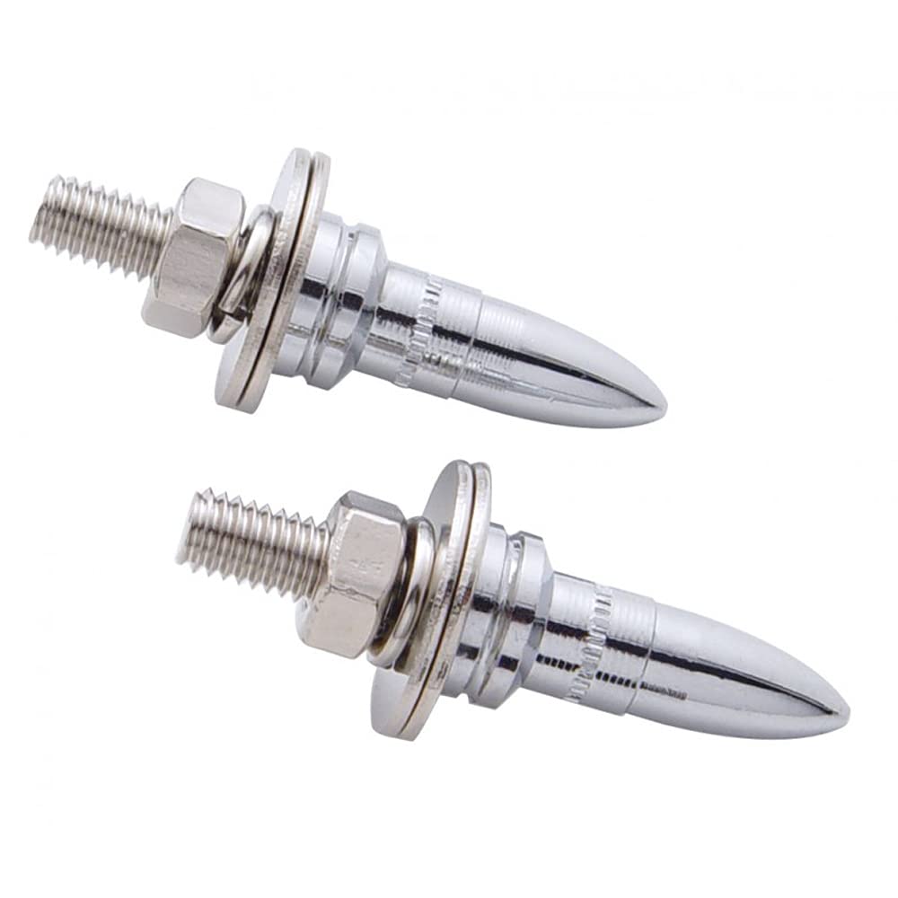 United Pacific 70071 Chrome Plated Bullet Shape License Plate Fastener – Pack Of Two