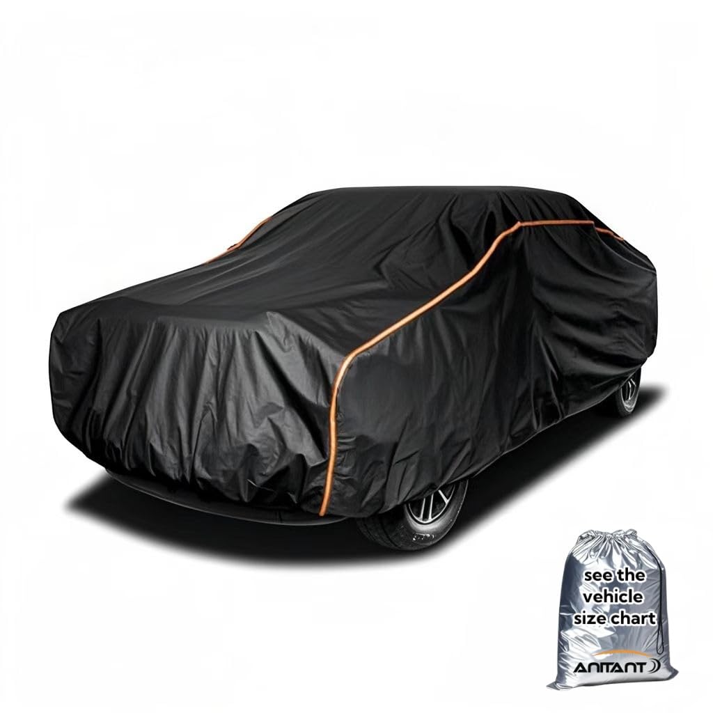 Anitant Crew Cab Truck Cover,Large Car Cover Waterproof All Weather Tarp Sun Protector Super Lightweight Full Exterior Covers Fi