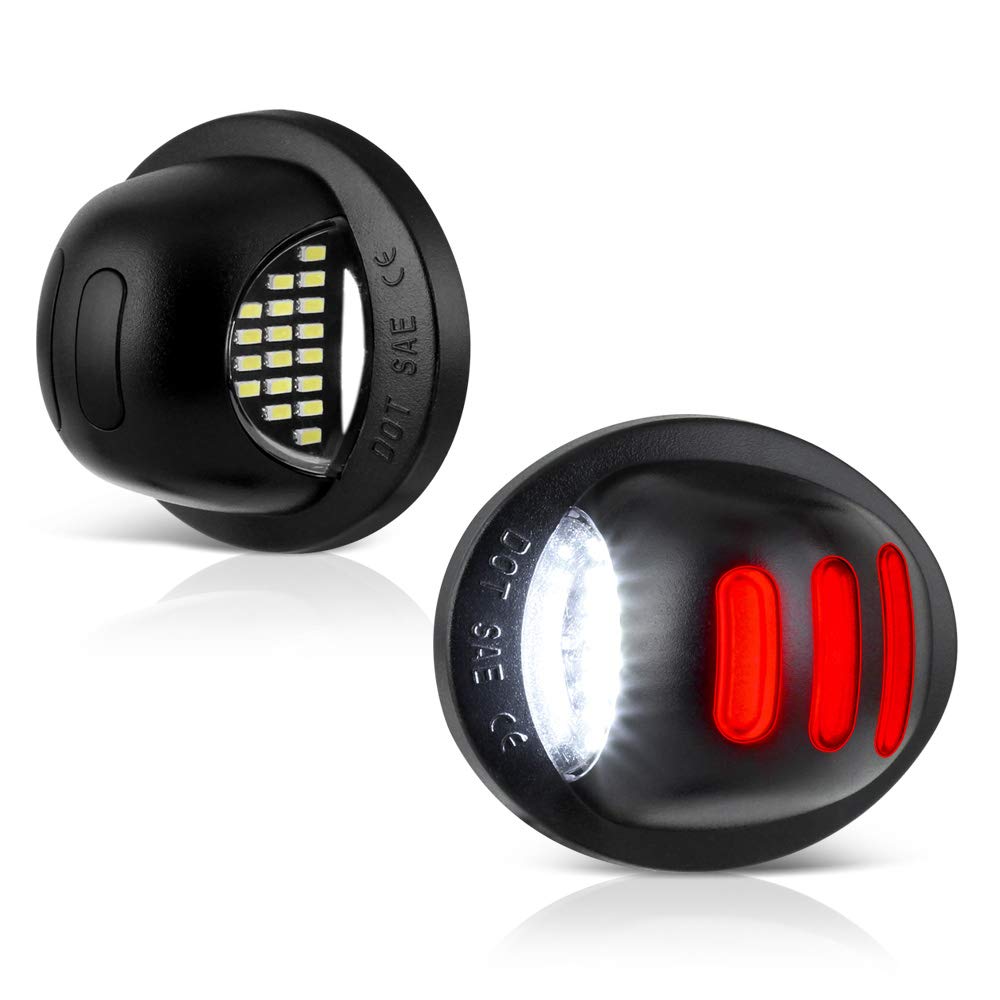 Vipmotoz Red Oled Neon Tube Pure White Led License Plate Light Tag Lamp Assembly Replacement For Ford F150 F250 F350 Super Duty Ranger Pickup Truck Explorer Bronco Excursion Expedition