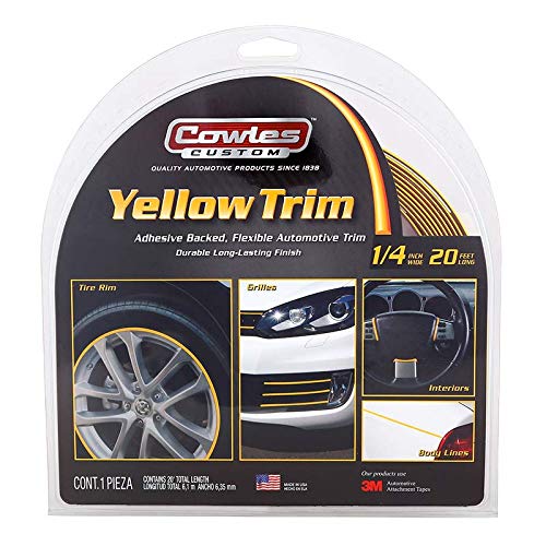 Cowles Yellow Custom Color Molding/Trim Automotive Accessory For The Interior Or Exterior Of Cars, Trucks, Suvs, 20 Feet Of Peel