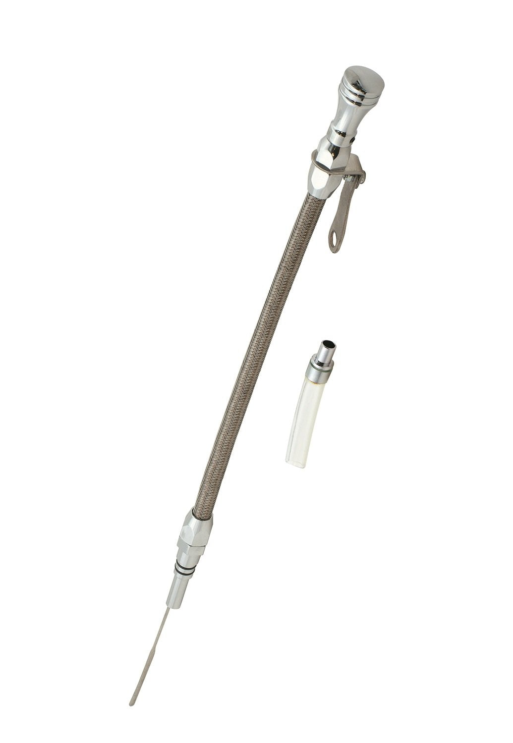 Mr. Gasket 9707G Aluminum/Braided Flexible Oil Dipstock For Bbc
