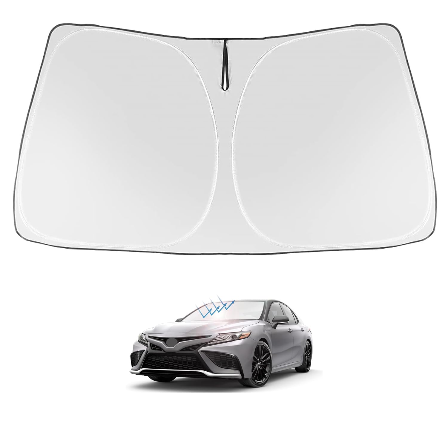 Proadsy Front Windshield Sun Shade Foldable Sunshade Protector Custom Fit 2018-2024 2025 Camry Le Xle Hybrid Se Xse Sedan Accessories 2025 Upgrade