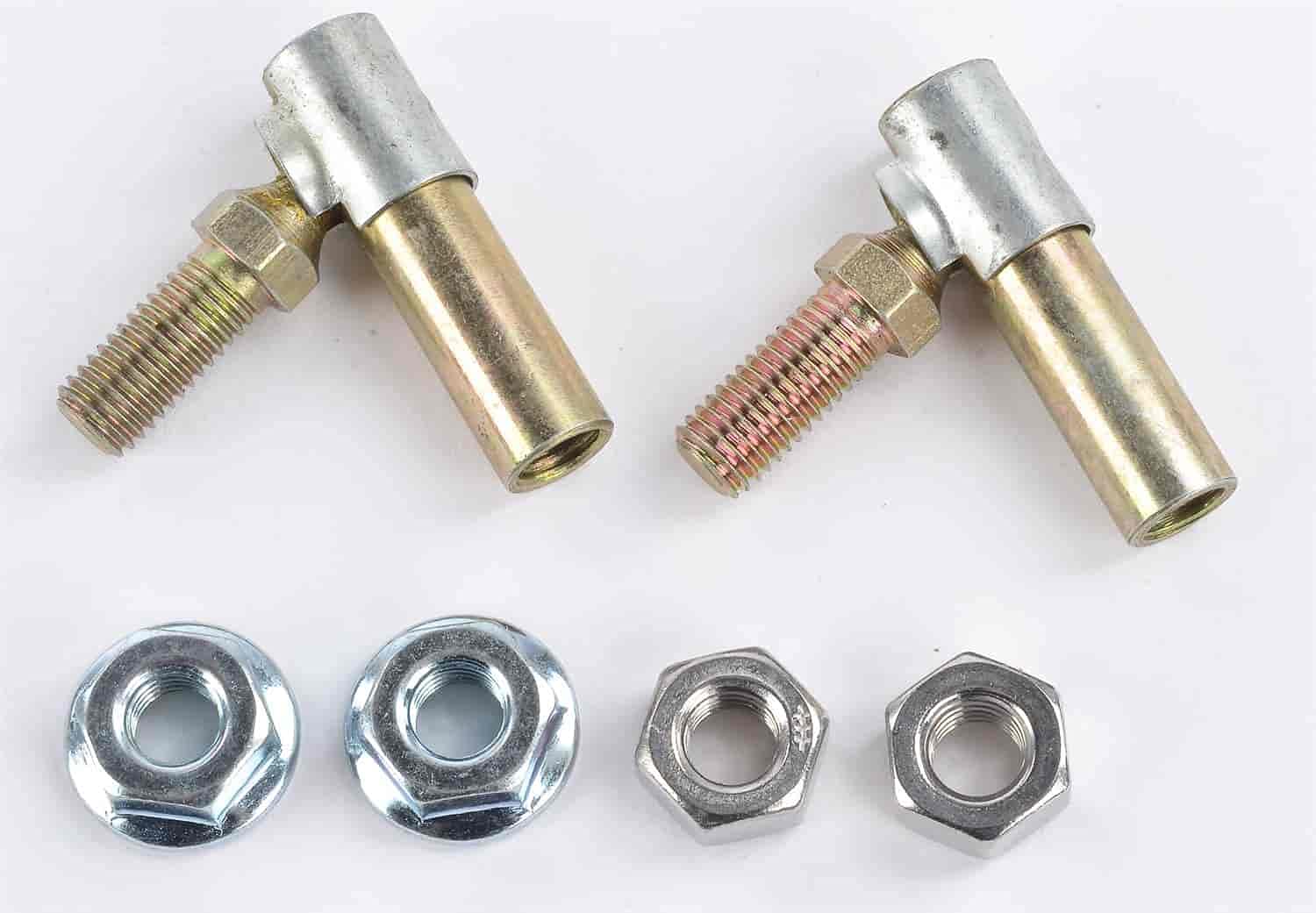 Jegs Carburetor Linkage Swivel Kit | Fits 1/4-28 Right Hand Thread | Spring Clip Locking Style Disconnect | Includes 2 Linkage Swivels, 2 Hex Nuts, And 2 Hex Flange Nuts