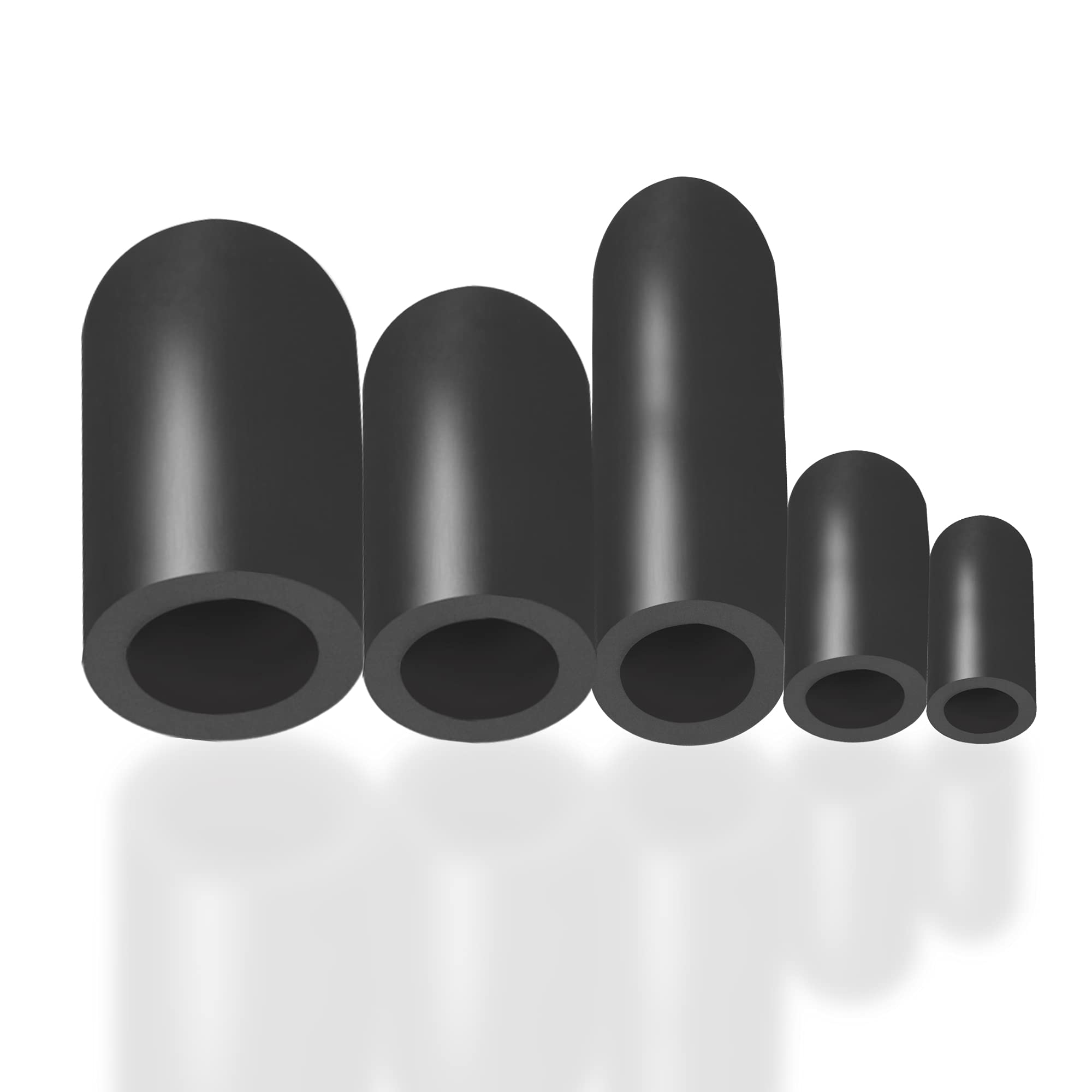 80PCS Vacuum Hose Caps, Connector Assortment 6 Sizes Black Rubber Cap, Automotive Topomatic Replacement Parts for Carburetor Vac