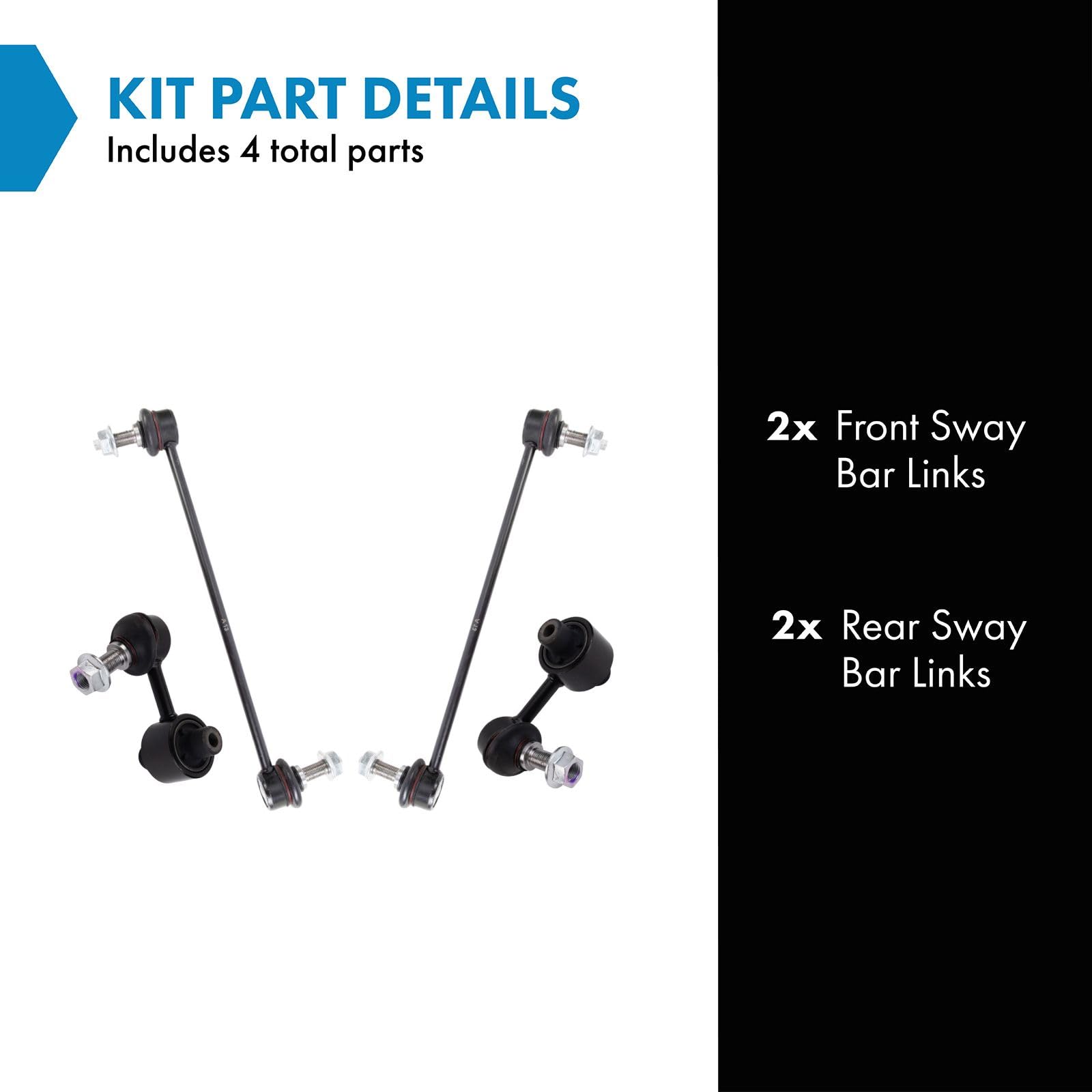Trq Sway Bar Link Set Compatible With 2017-2022 Hyundai 2017-2021 Kia