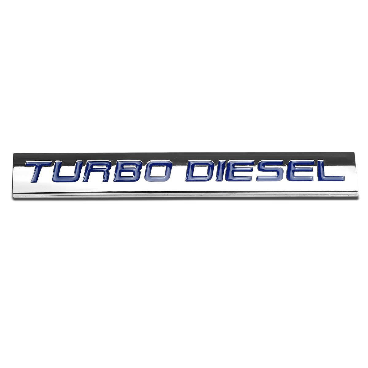 Auto Dynasty Chrome Finish Metal Emblem Turbo Diesel Badge, (Blue Letter)