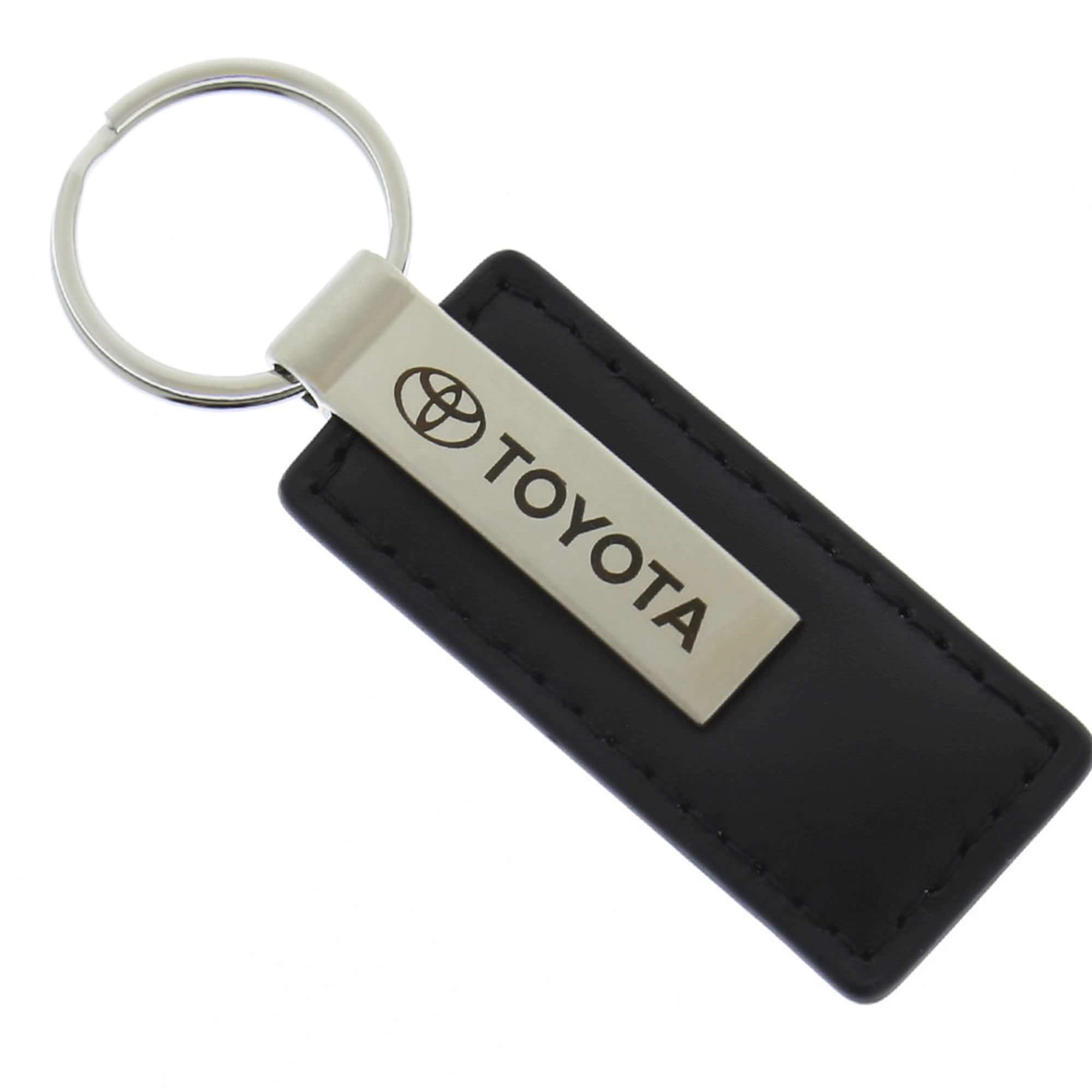 Au-TOMOTIVE GOLD Rectangular Leather Key chain for Toyota (Black)