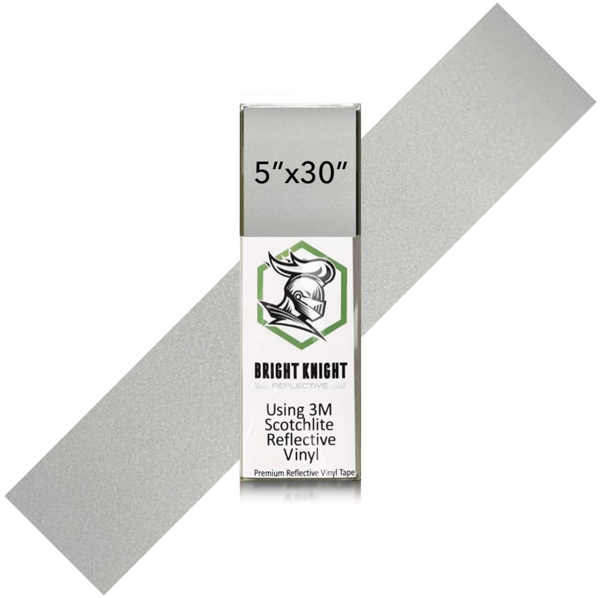 White Reflective Tape Motorcycle Helmet Stickers 5X30. Made With 3M Reflective Tape. Vinyl Reflective Stickers For Trailers, Cars, Bikes, Rims. Waterproof Reflective Vinyl Roll By Bright Knight Decals