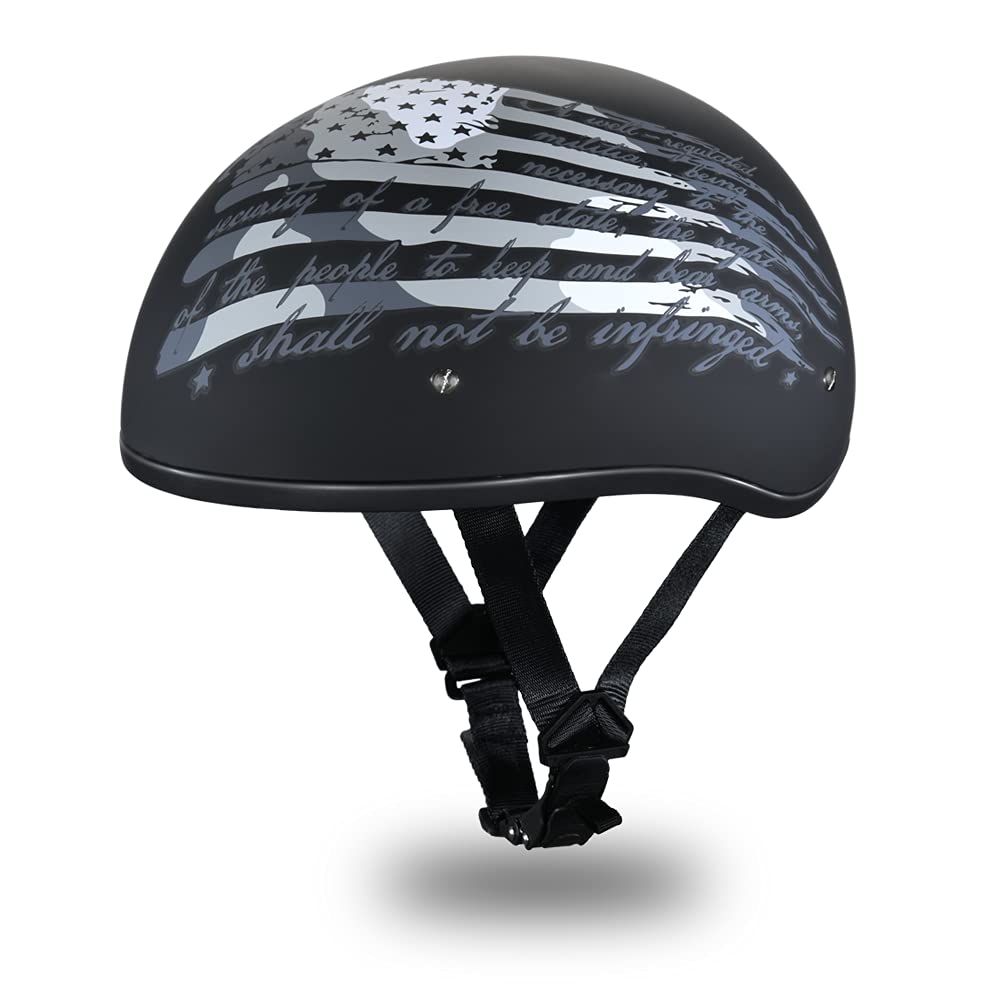 Daytona Helmets Half Skull Cap Motorcycle Helmet - Dot Approved [2Nd Amendment] [M]