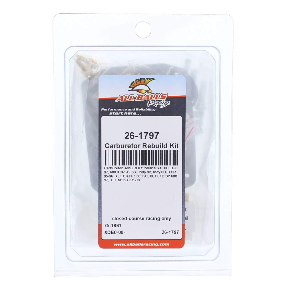 All Balls Carburetor Rebuild Kit 26-1797 For Polaris 600 Xc Lc/3 1997, 600 Xcr 1996, 650 Indy 1992, Indy 600 Xcr 1995 1996, Xlt