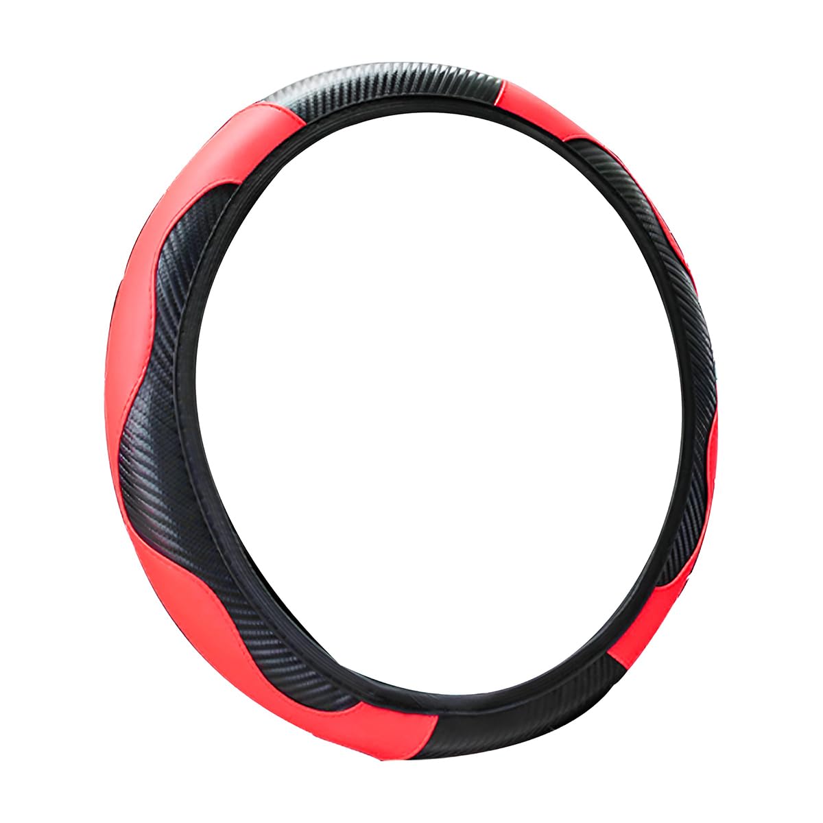 15 Inch Car Steering Wheel Cover, Carbon Fiber Microfiber Leather Elastic Stretch, Anti-Slip Breathable Steering Wheel Protector