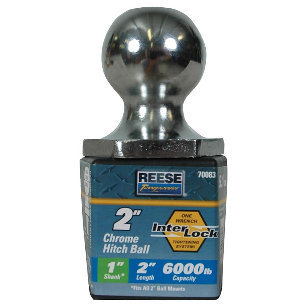 Reese Towpower 7008300 2'' Chrome Steel Interlock Hitch Ball,Small