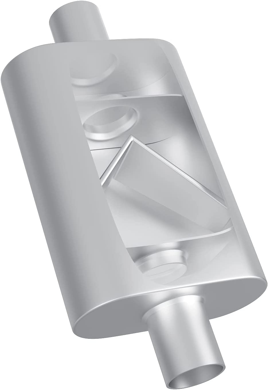 Universal Exhaust Muffler With Aggressive Sound, Anti-Corrosive Muffler, Chamber Performance Mufflers For Cars, Trucks(2'' Cente