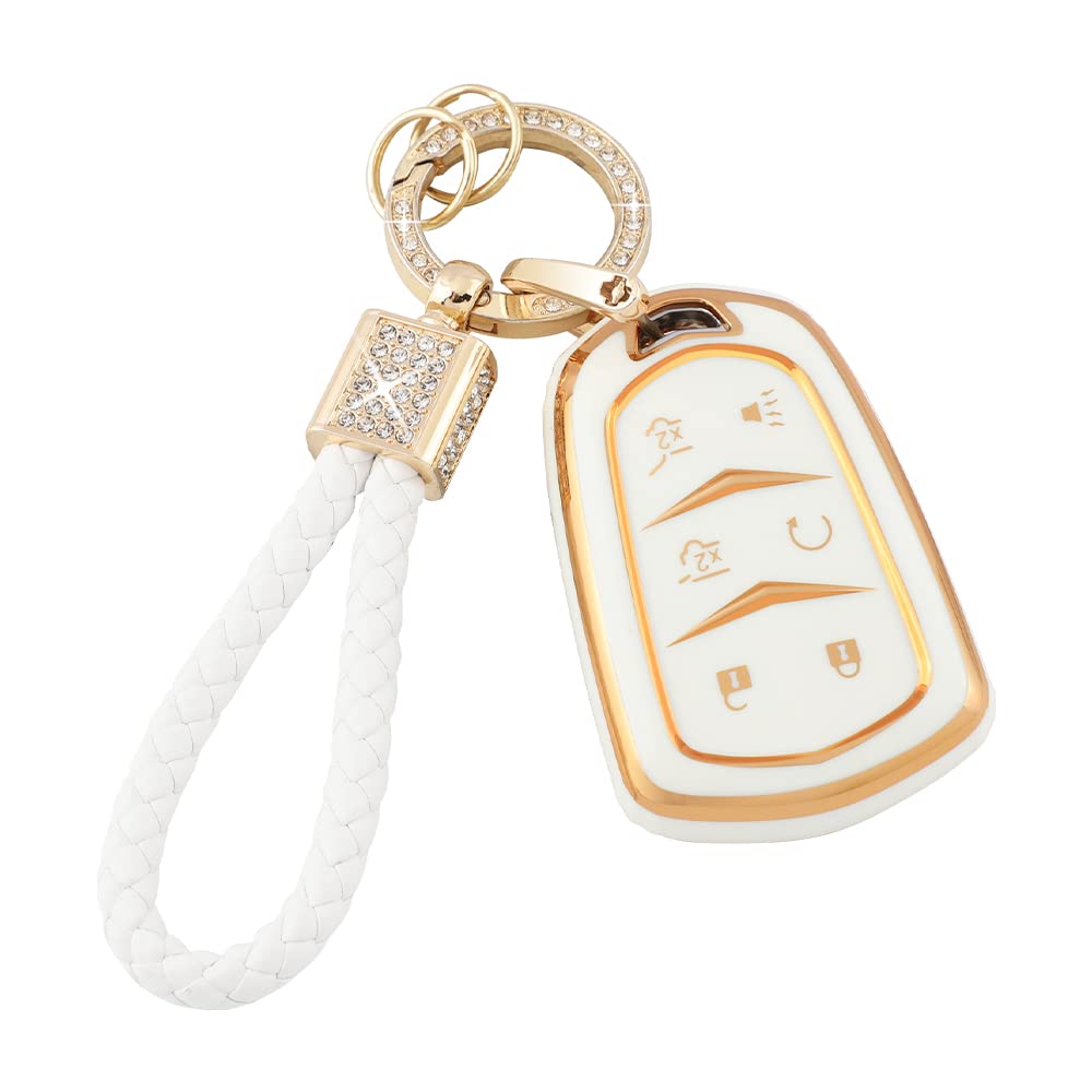 Pifoog Tpu Key Fob Cover Fit For Chevy Equinox Camaro Traverse 5 Buttons Car Key Covers With Keychain Soft Key Shell Case Fits F