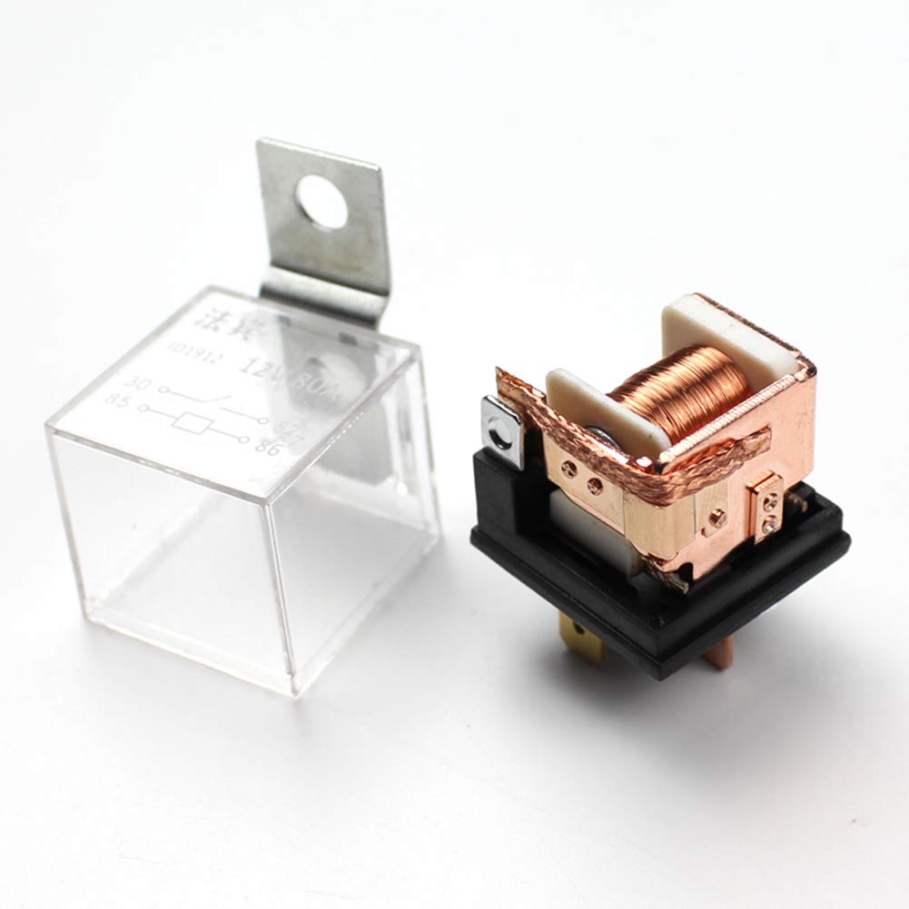 Farbin Horn Wiring Harness Relay Kit For Car Truck 80A 4Pin Spst Normally Open (Relay 4 Pin Double Horn Wiring Harness, 12V)