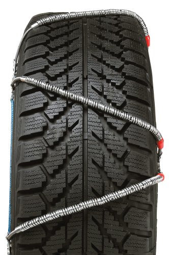 SCC Super Z6 Cable Tire Chains for Passenger Cars, SUVs, Set of 2, Alloy Steel, SZ435, Silver