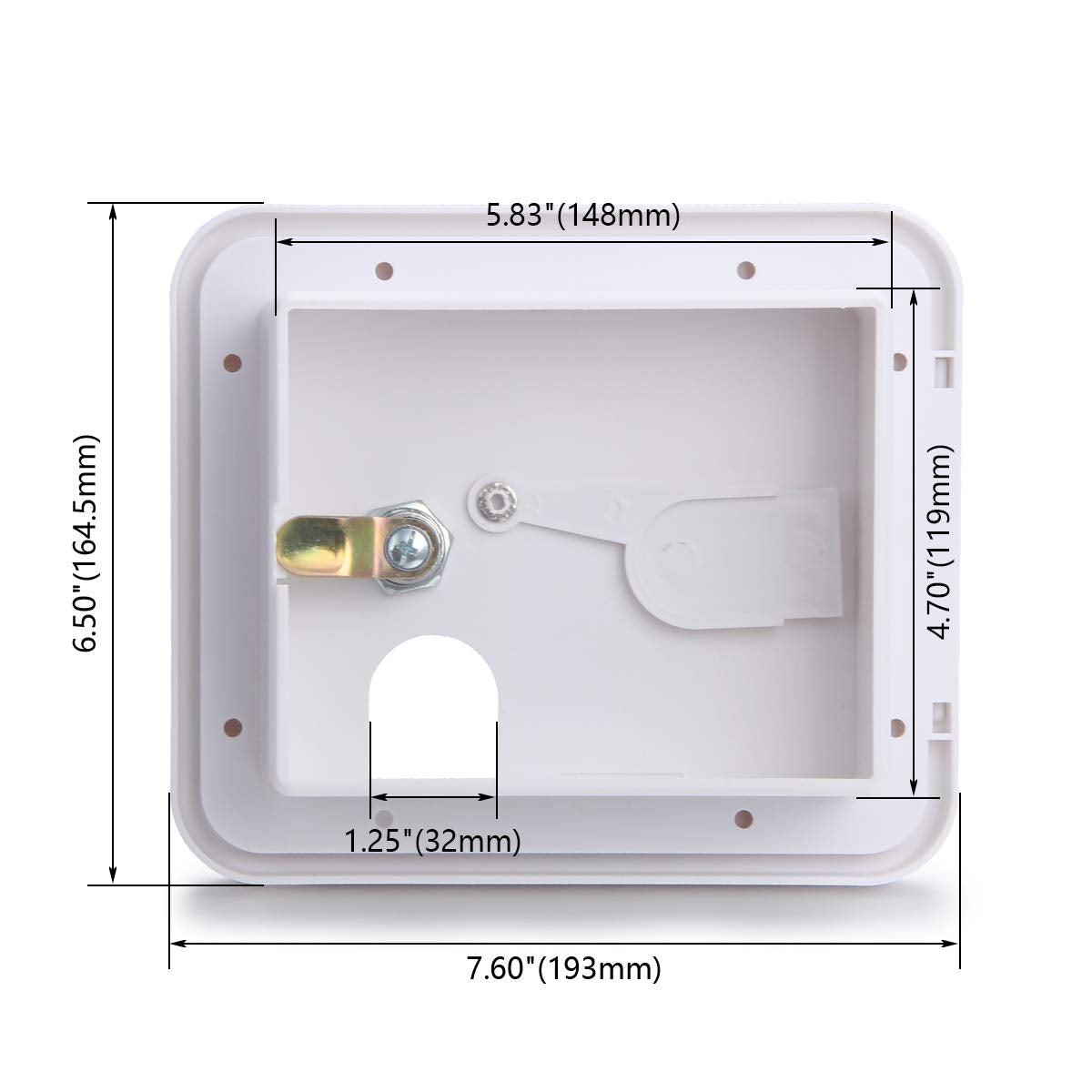 LCGP RV Access Door Electrical Cord Hatch - White, 6.5"x7.5", Durable Acrylonitrile Butadiene Styrene Storage Compartment