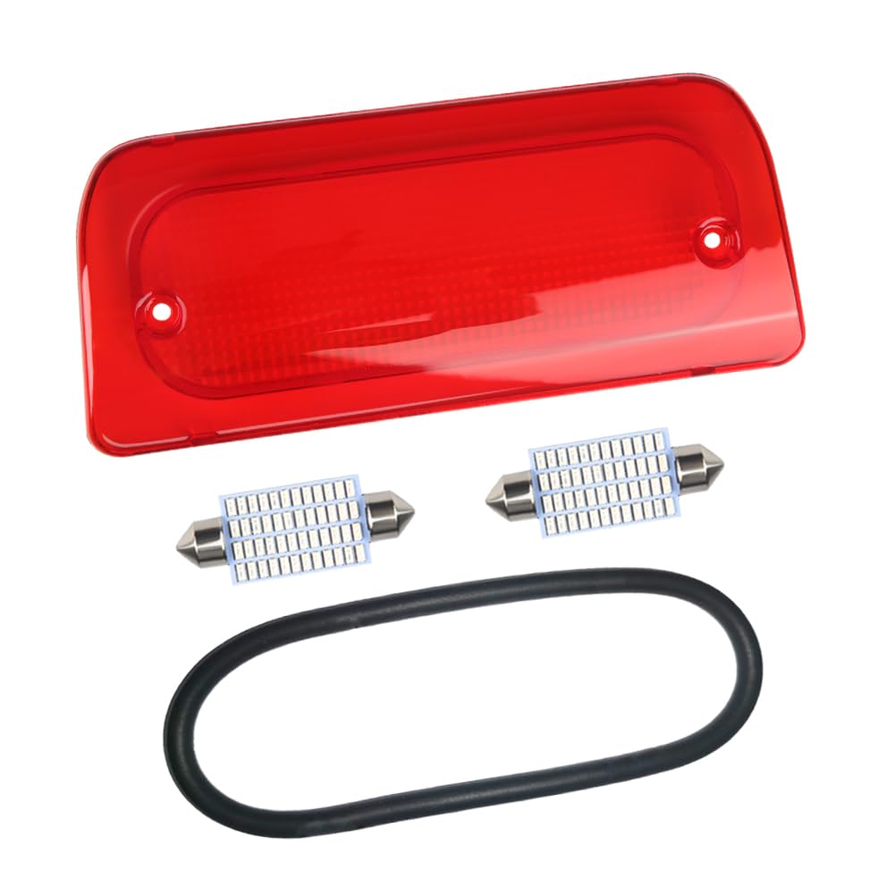 Ravsoft 3Rd Third Brake Light Lens Red Cover With Seal Gasket Extended Cab Only Compatible With 1994-2003 Chevy S10 Gmc Sonoma 1997-2000 Isuzu Hombre High Mount Stop Lamp Assembly