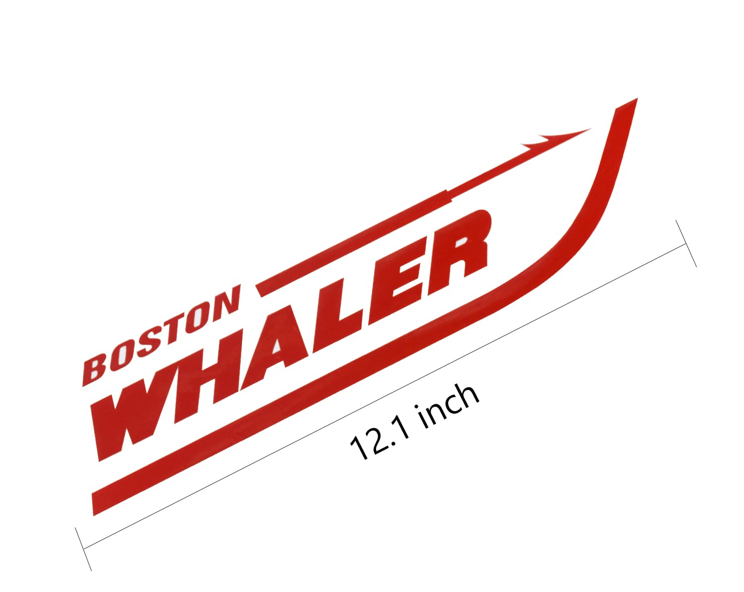 2Pc Boston Whaler Stickers Decal Boat Outboard Motor Fit for Whaler Hull Marine Grade (Red)