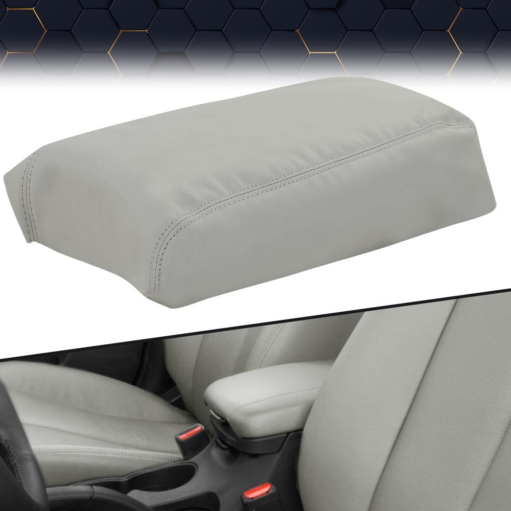 Pit66 Center Console Lid Armrest Cover Compatible With 2015-2019 Hyundai Sonata Gray
