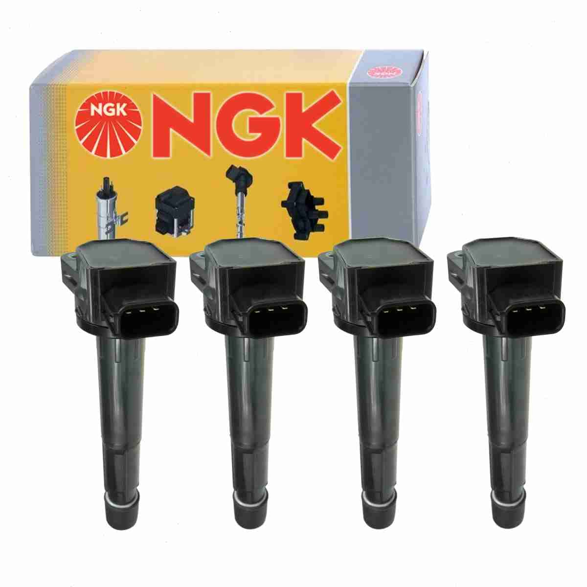 4 pc NGK Ignition Coils compatible with Acura RDX 2.3L L4 2007-2012