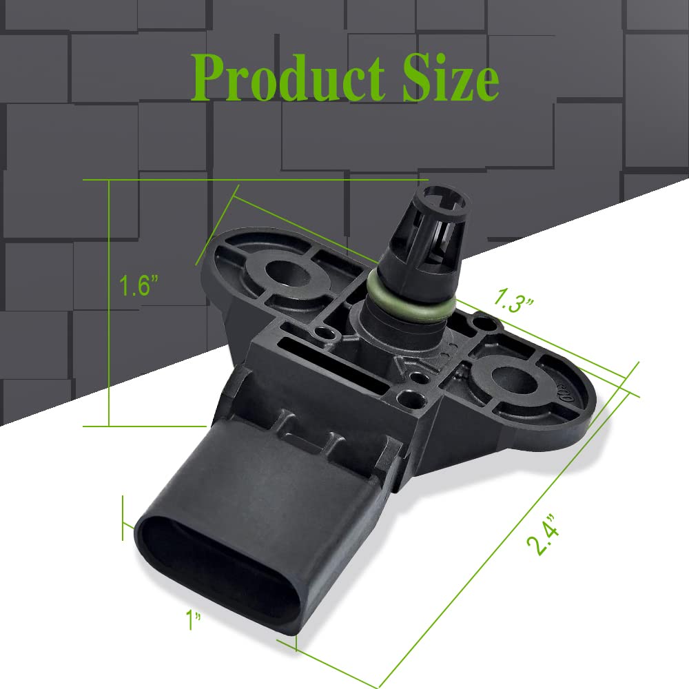 MAP Manifold Absolute Pressure Sensor, 0261230234 Manifold Absolute Air Pressure Map Sensor Fit for Audi A4 A6 A8 Q5 Q7, VW Golf