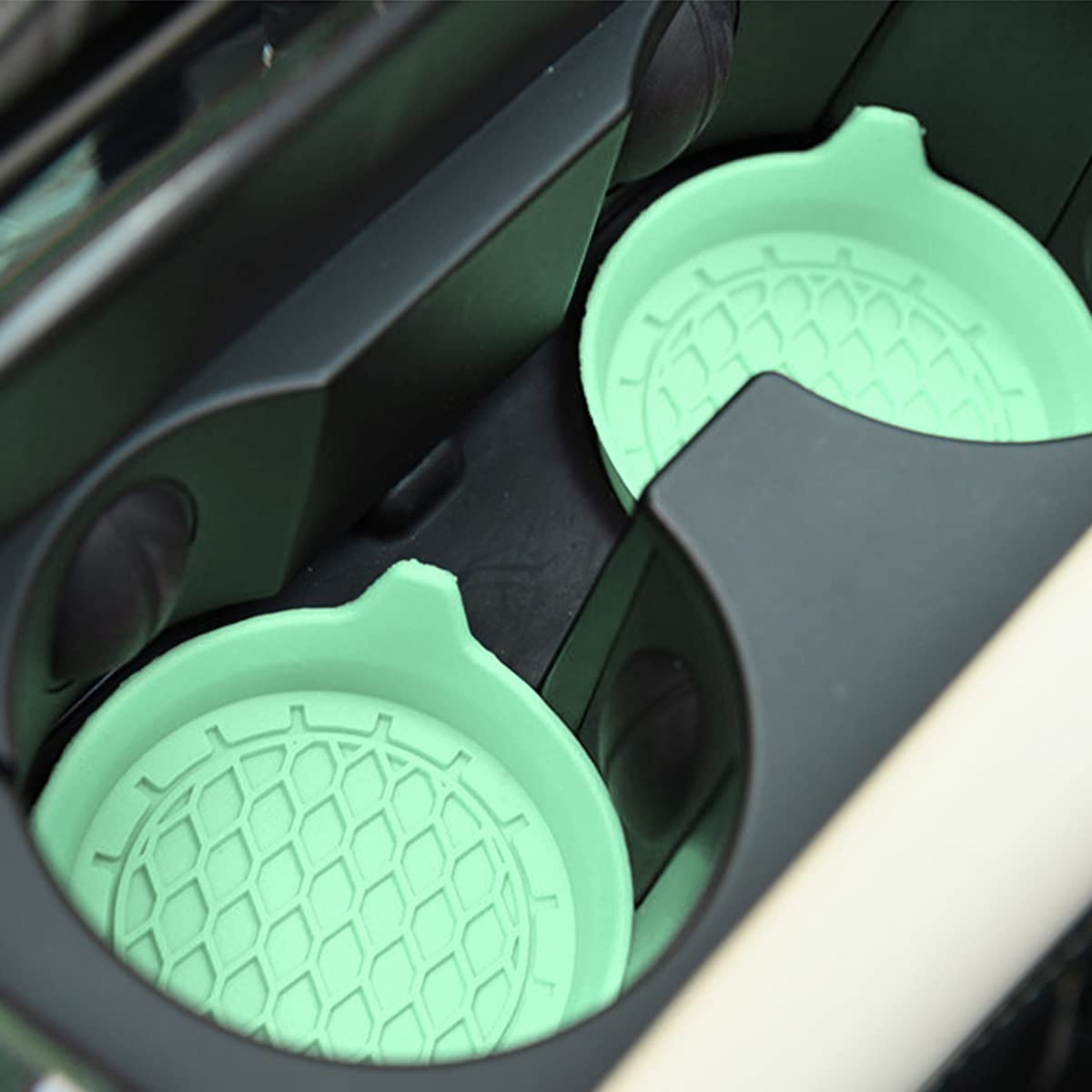 Zipelo 2 Pack Cup Holder Coaster, 3.1 '' Silicone Insulation Drink Mat, Waterproof Non-Slip Sift-Proof Spill Holder, Universal V