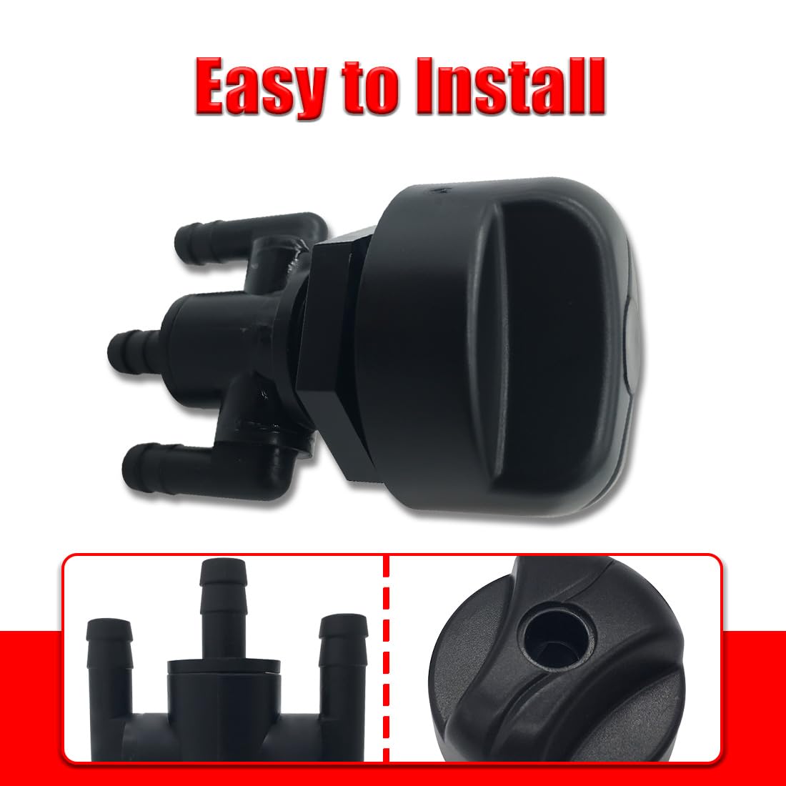 3-Way Fuel Shut Off Valve Petcock For Polaris Xplorer 300 400 400L 4X4 Magnum 500 & Knob Nut