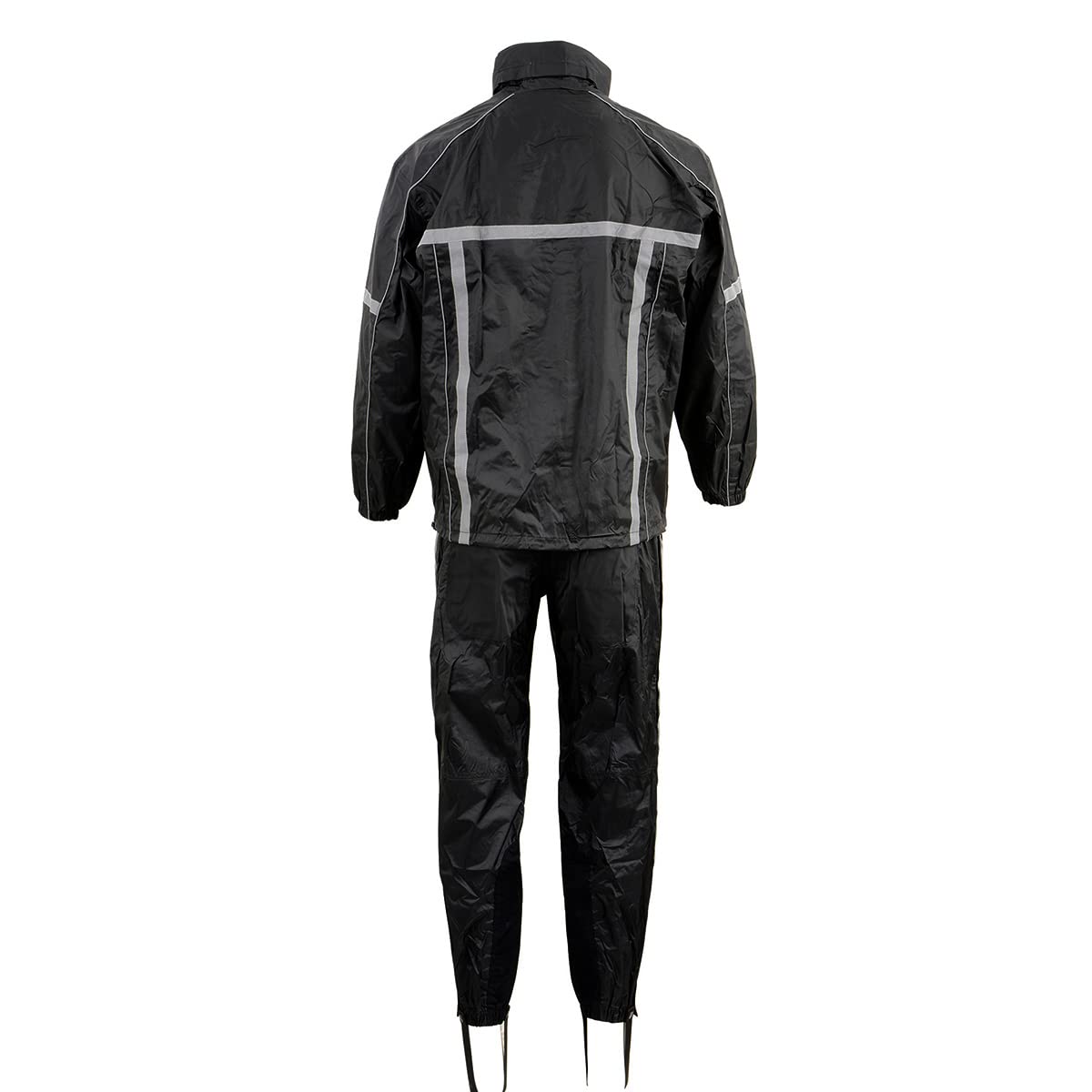 Milwaukee Leather MPM9510 Men's Black Water-Resistant Motorcycle Rain Suit with Hi Vis Reflective Tape - 4X-Large