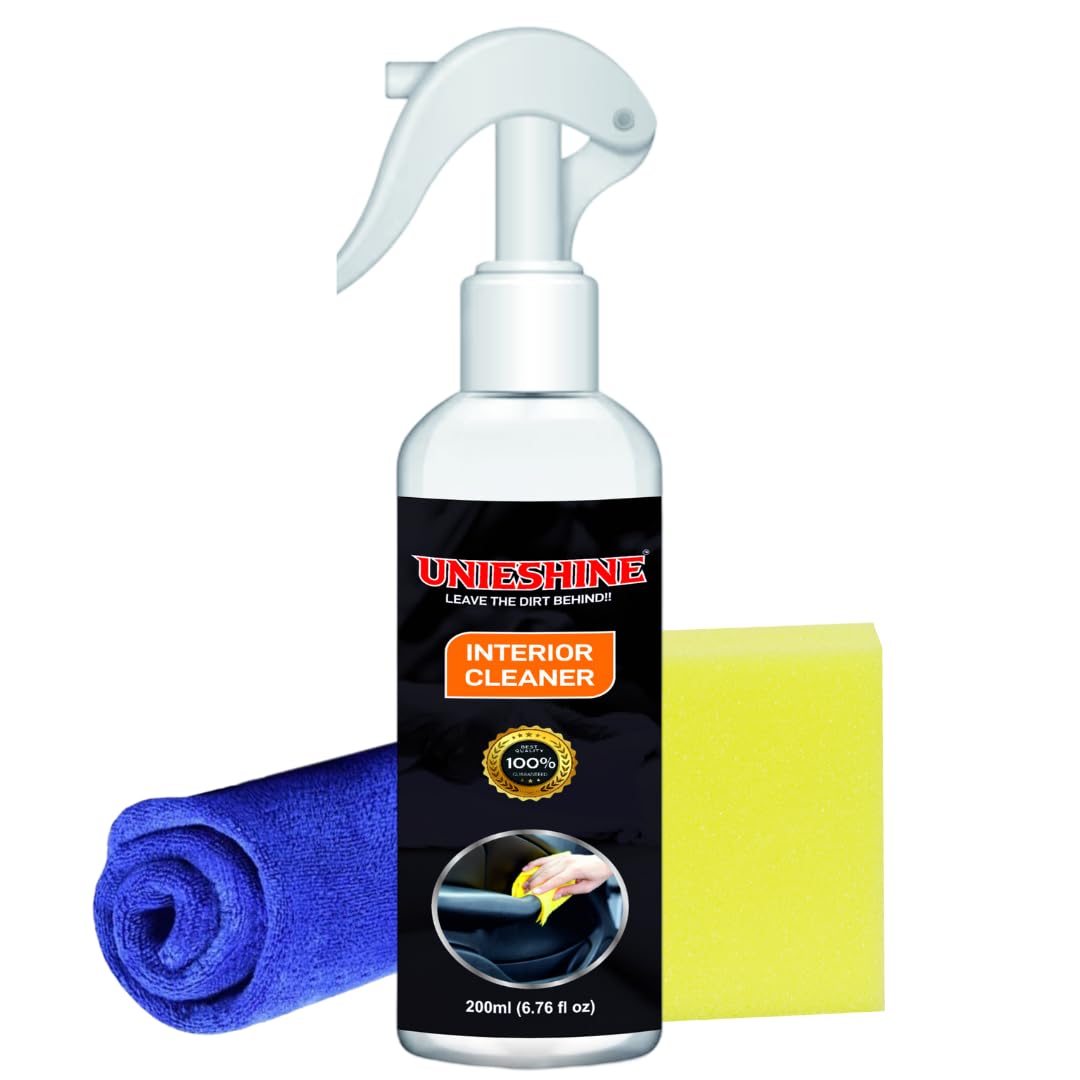 UNIESHINE Car Interior Cleaner 200ml | Car Seat & Upholstery Cleaner Spray | Fabric & Dashboard Cleaning Solution | Interior Pro