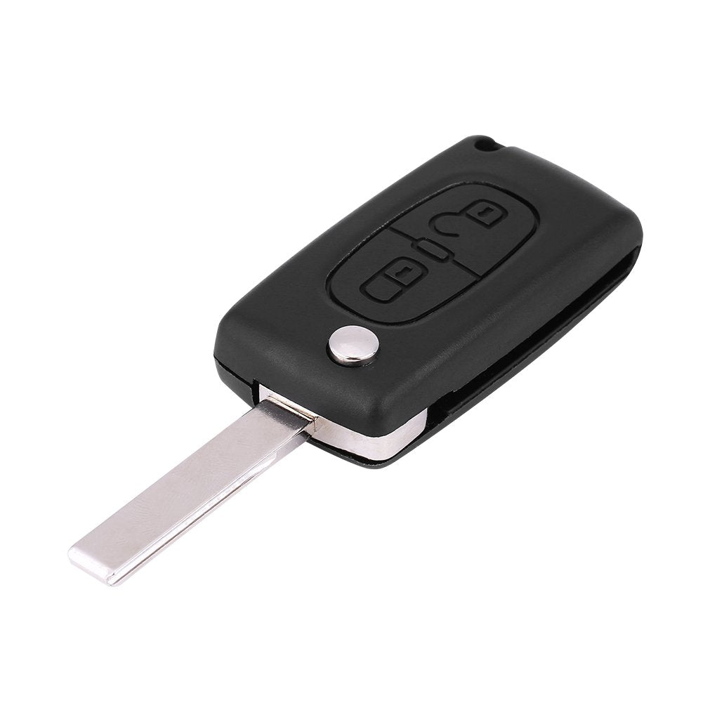 Llave 207 Original,307 Sw Cle 308 207 2006 Nyckel,Car Remote Key Fob,2 Buttons Car Remote Key Fob 433Mhz W/ Uncut Blade Fit For 207 307 308 407 807 Remote Control Car Key Flip Key
