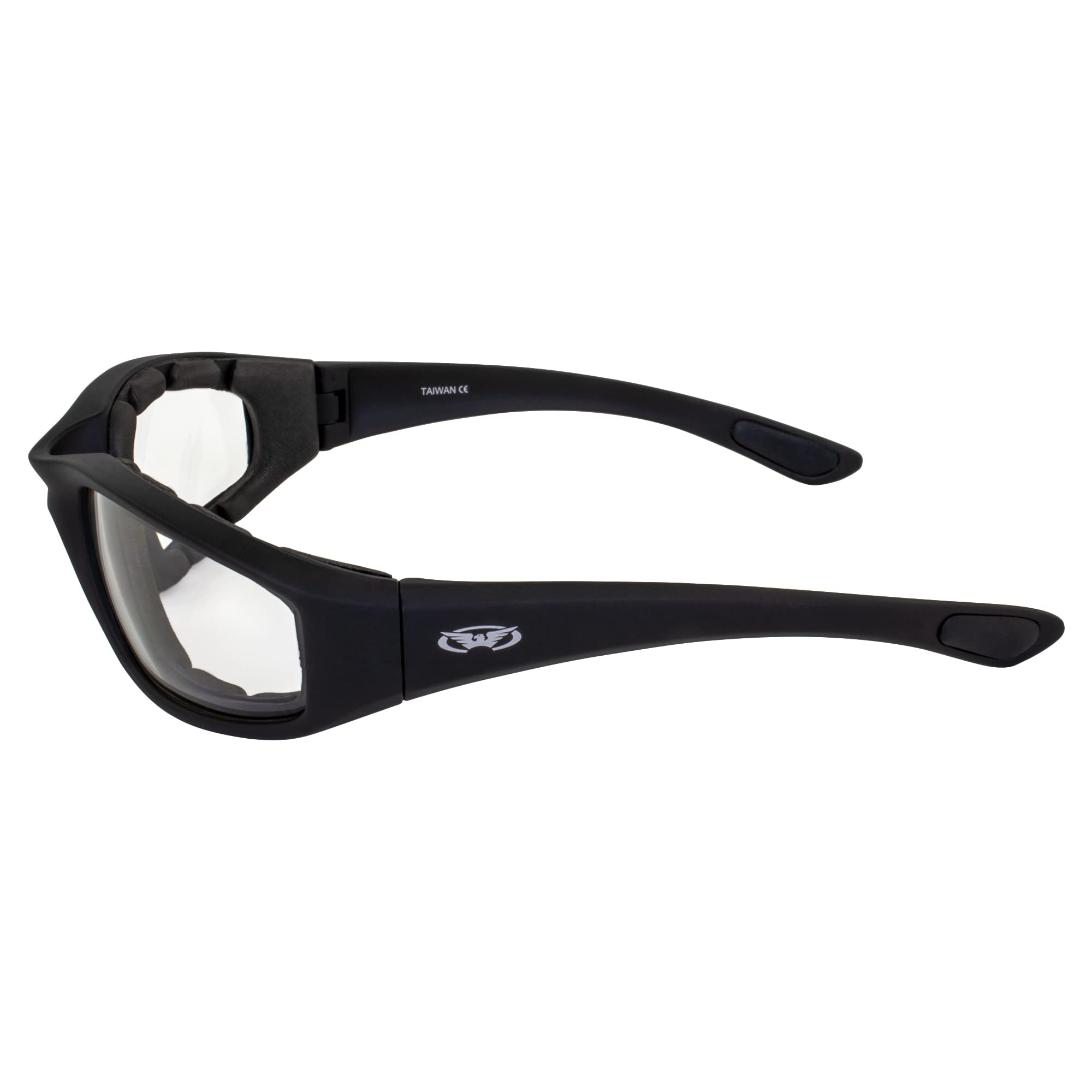 Kickback Photochromic - Light Adjusting Lenses - Eva Foam Padded Motorcycle Sunglasses