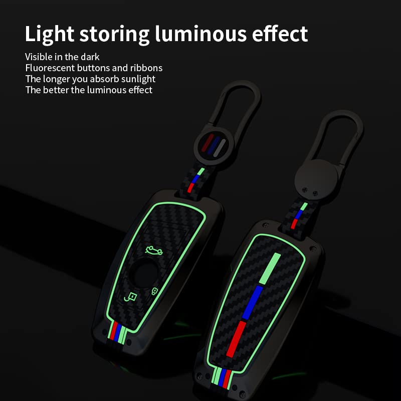 Bradegeve Key Fob Cover Case, Keychain, Metal Shell Cover Compatible For Bmw 1 3 4 5 6 7 Series X3 X4 M5 M6 Gt3 Gt5 (Siliver-Carbon Fiber)