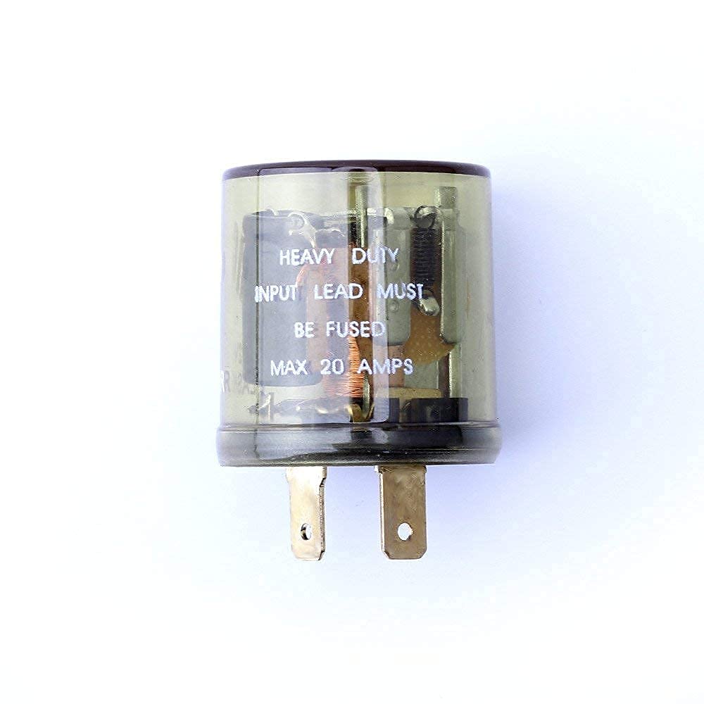 2-Pin Electric Flasher Relay, VOFONO 12V Heavy Duty 2 Pin Compatible Automobile Motorcycle Bike Scooter Fix Turn Signal Bulbs Fa