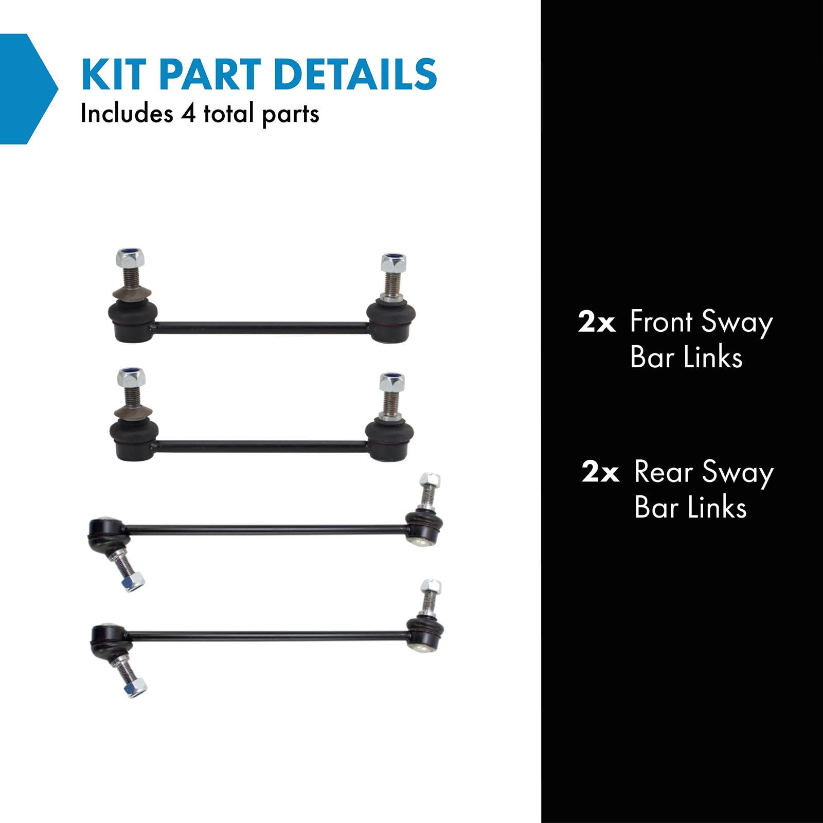 Trq Front & Rear Sway Bar Stabilizer Link Set Compatible With 2010-2017 Bmw 535I Gt 2011-2017 535I Gt Xdrive 2010-2015 550I Gt 5