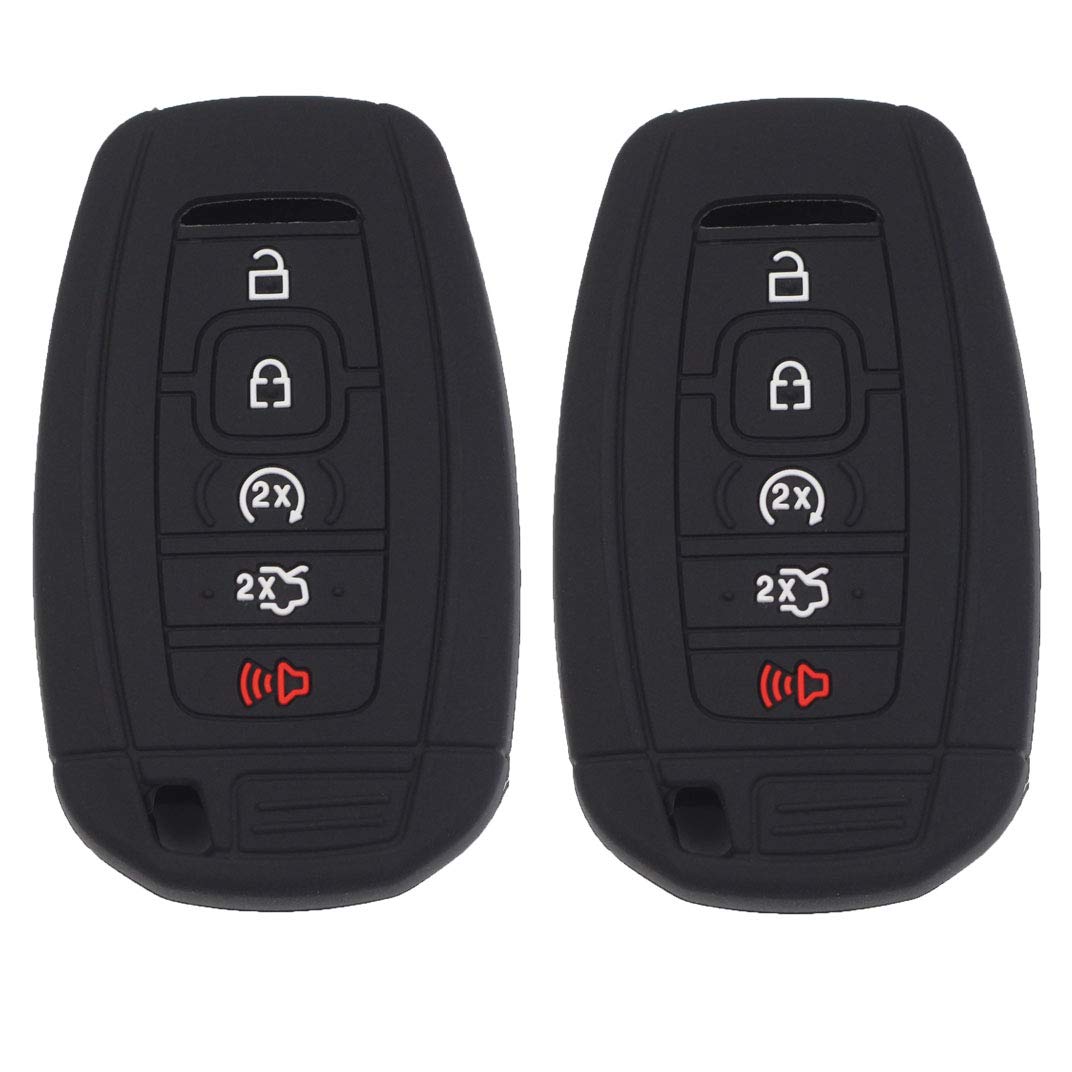 Btopars 2Pcs Rubber Remote Smart Key Fob Case Cover Protector Holder Compatible With Lincoln 2017 2018 2019 2020 2021 Mkc Mkx Mk