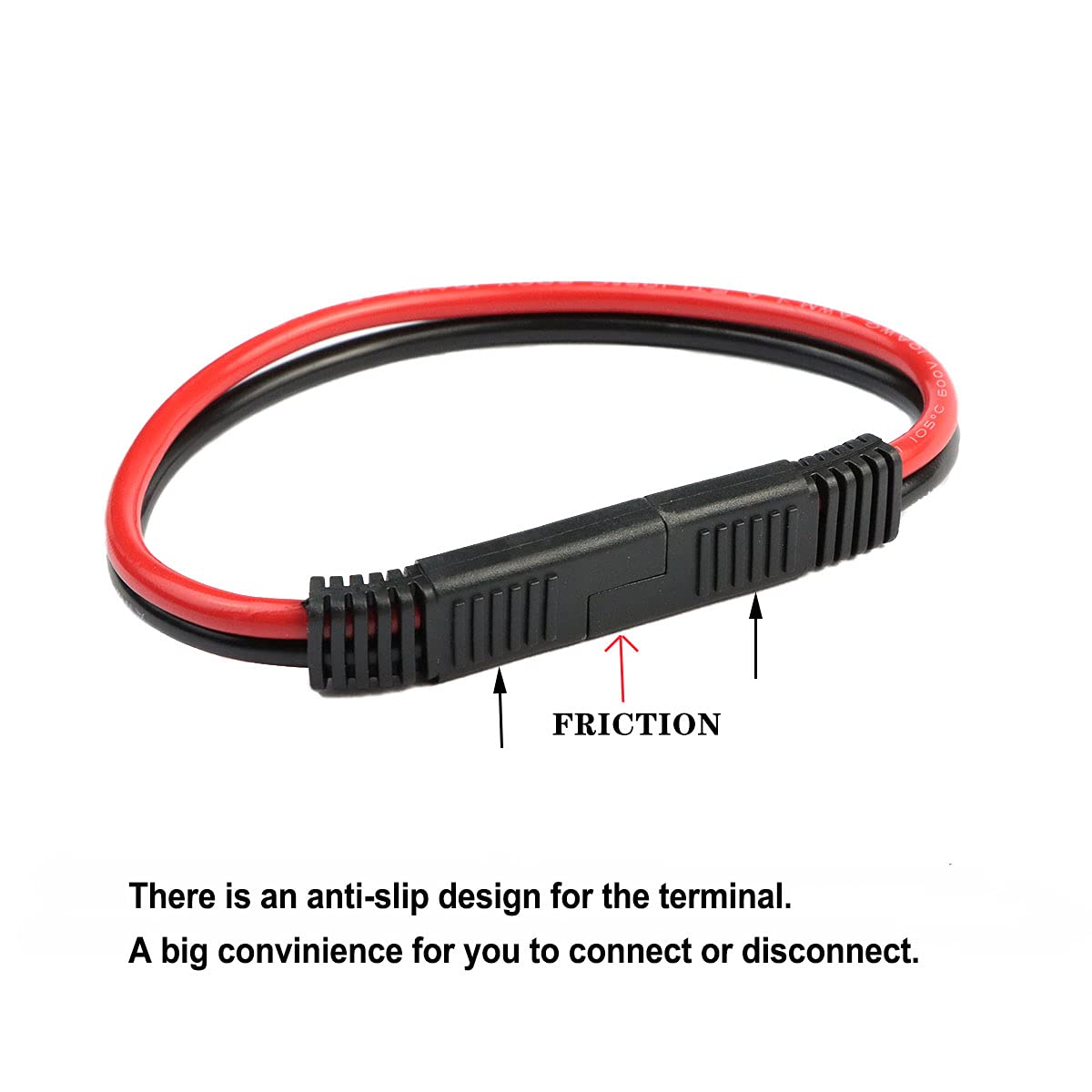 5 Pack 10 Gauge 2 Pin Quick Disconnect Polarized Wire Harness SAE Connector Bullet Lead Cable for Motorcycle Boat Car Tractor -